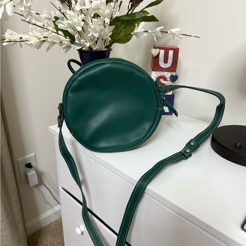 Portland Leather Goods Leather 9” Circle Crossbody Bag